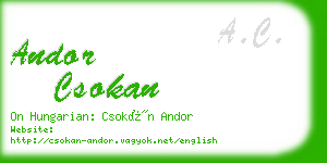 andor csokan business card